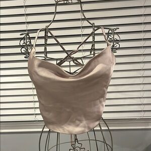 Garage Satin Cowl Neck Shirt